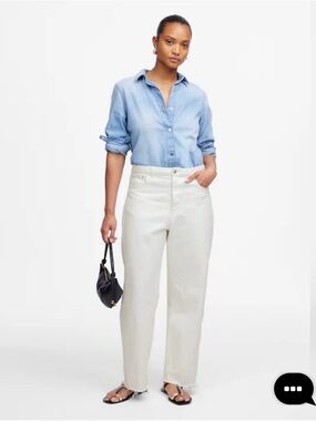 Madewell - Curvy Pieced Barrel-Leg Jeans - Size 26 - White - Sold Out Online
